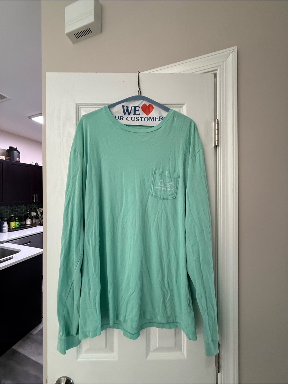 Set of 2 Vineyard Vines Long Sleeve Pocket Tee in Mint and Blue
